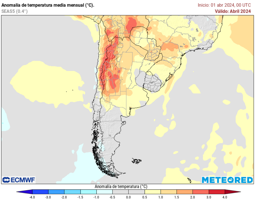 Mapa de abril de temperaturas Mapa de abril de temperaturas