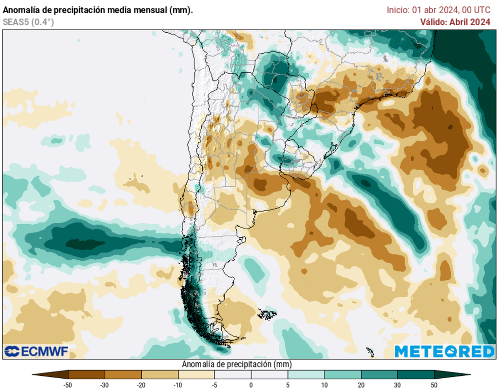 Mapa de anomalías de precipitación. Mapa de anomalías de precipitación.