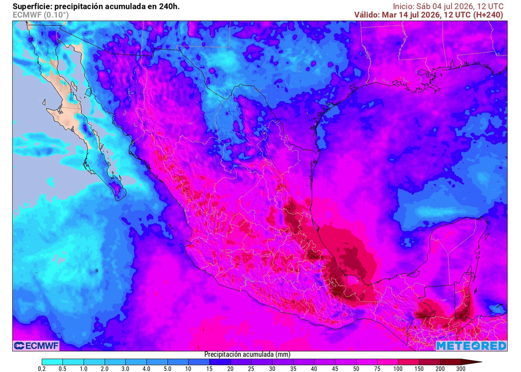 Las lluvias aumentarán en esta primera quincena con eventos localmente torrenciales >150 mm en la franja central ayudando a refrescar, disminuyendo a finales de mes.