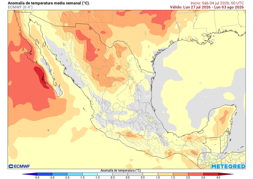El mes será caluroso típico de verano, pero estará regulándose en el Altiplano gracias a las lluvias. En el norte, costas y sureste habría 35-45 °C.