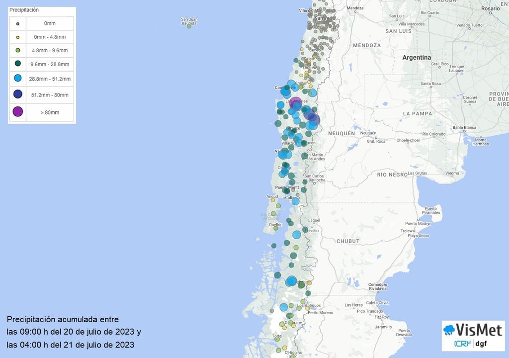 Gráfico que muestra la acumulación de precipitación en las últimas horas. Gráfico que muestra la acumulación de precipitación en las últimas horas.