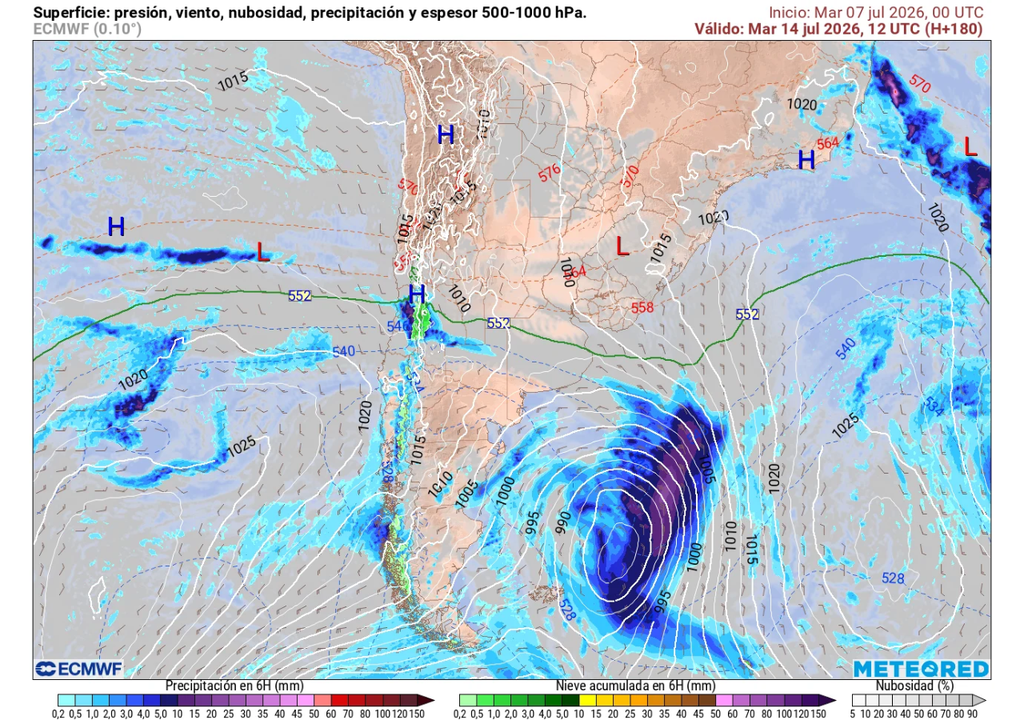 lluvias previstas El margen norte del sistema frontal previsto para el domingo de esta semana llegaría al centro norte en la madrugada del martes 14.
