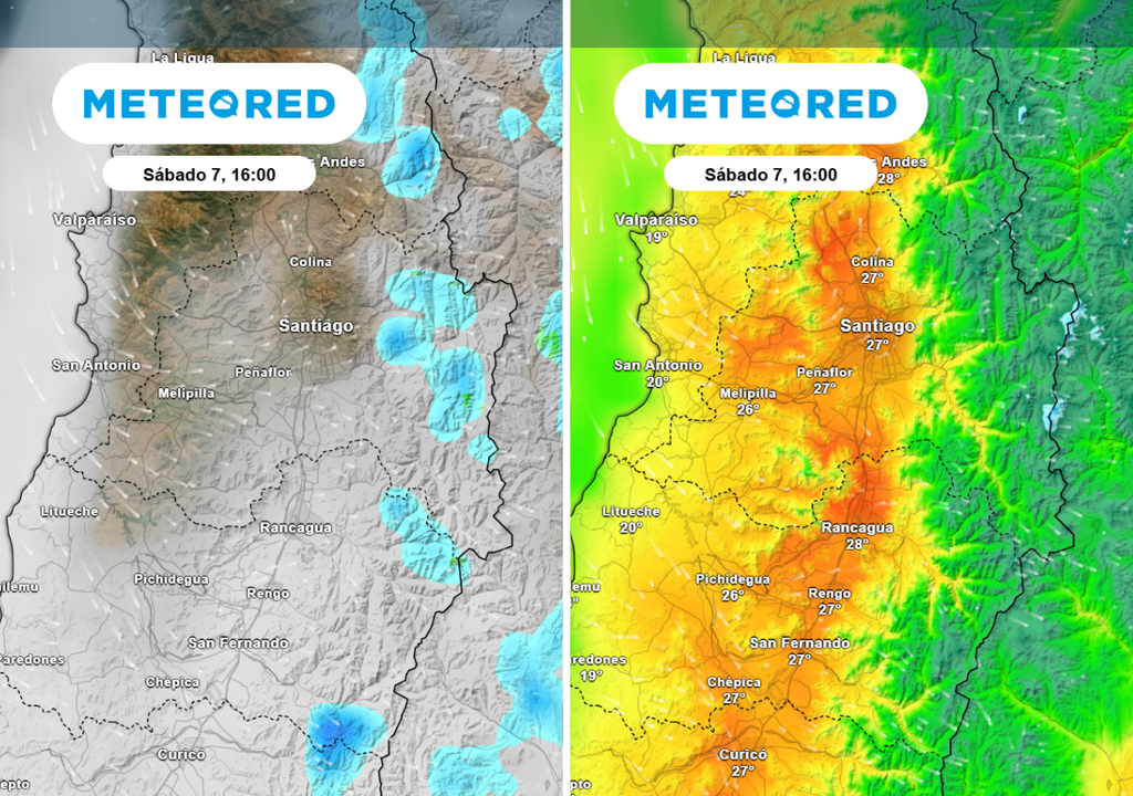 Este sábado las máximas comienzan a descender en Santiago, se esperan entre 27 y 29 °C en el centro de la ciudad.