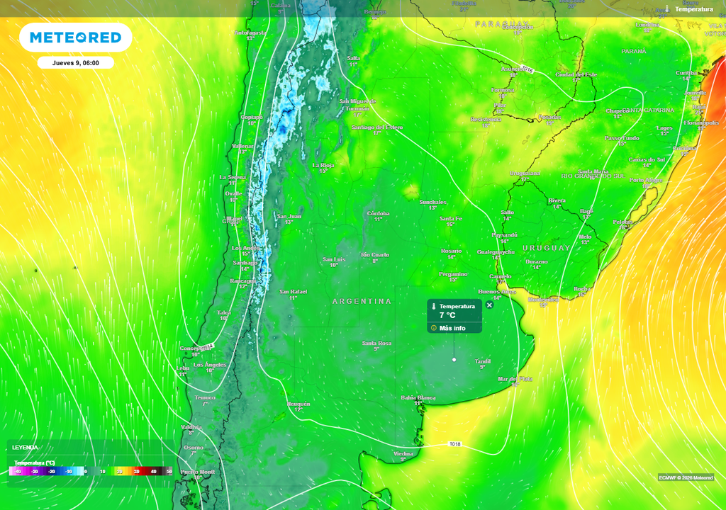 Argentina ciclogénesis Alerta SMN Volverán las temperaturas frías a la región Pampeana a mitad de semana.