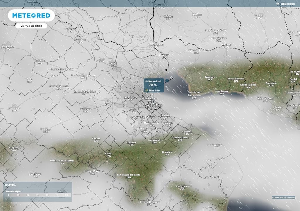 Buenos Aires AMBA tormenta de Santa Rosa eclipse lunar Luna Ni cielo despejado ni totalmente cubierto. El eclipse lunar se podría observar en Buenos Aires bajo un manto de nubosidad parcial.