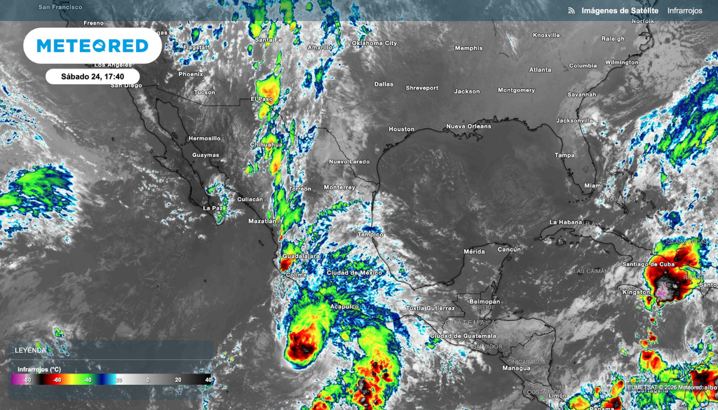 Vance mantiene una extensa zona de nubosidad frente a las costas del Pacífico, con lluvias que también alcanzan el Occidente de México.
