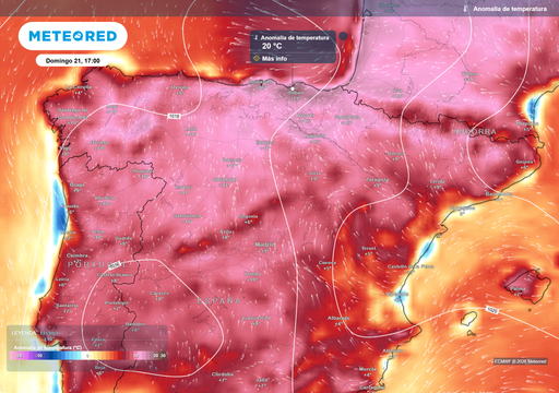 Se aproxima el episodio de calor extremo: este domingo Espa&ntilde;a tendr&aacute; anomal&iacute;as c&aacute;lidas de hasta 20 &ordm;C a dos metros