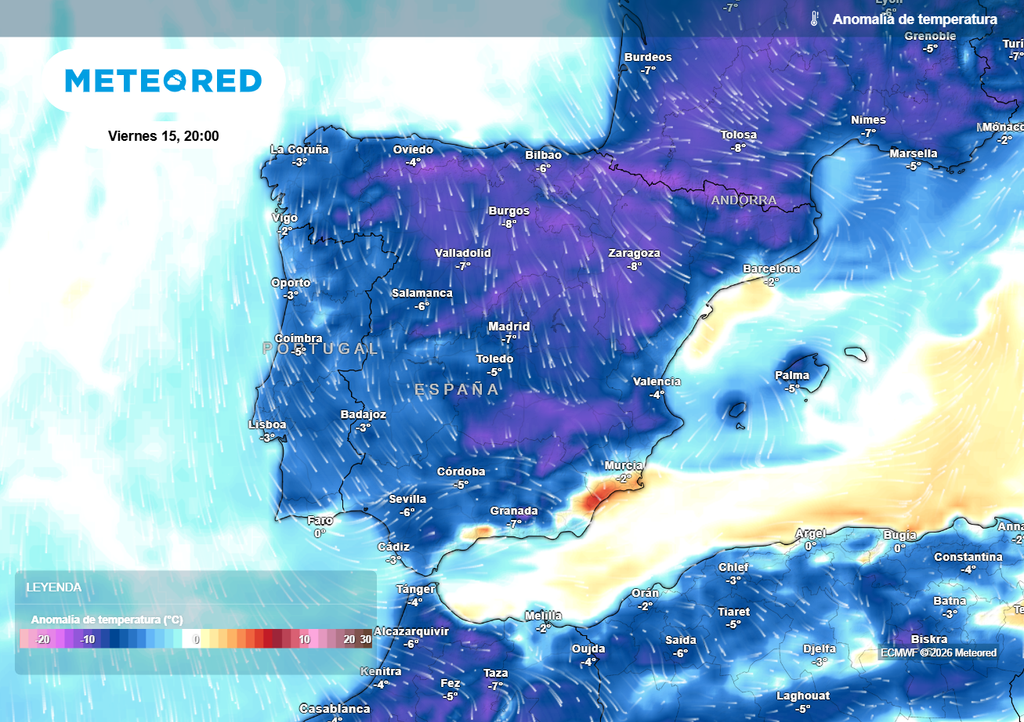 Para este próximo viernes se esperan temperaturas anormalmente bajas para la época en casi toda la España peninsular y Baleares, situación que se repetirá el domingo.