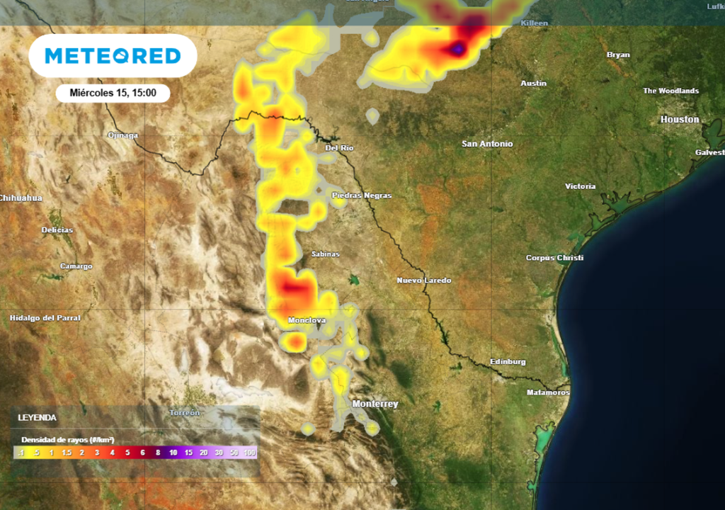 Probabilidad de torbellinos o tornados para el norte de México.