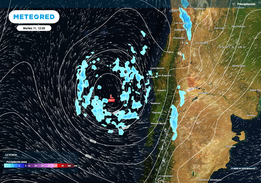 Se aproxima la baja segregada a Chile centro-sur: chubascos y probables tormentas el&eacute;ctricas desde el martes 11 agosto