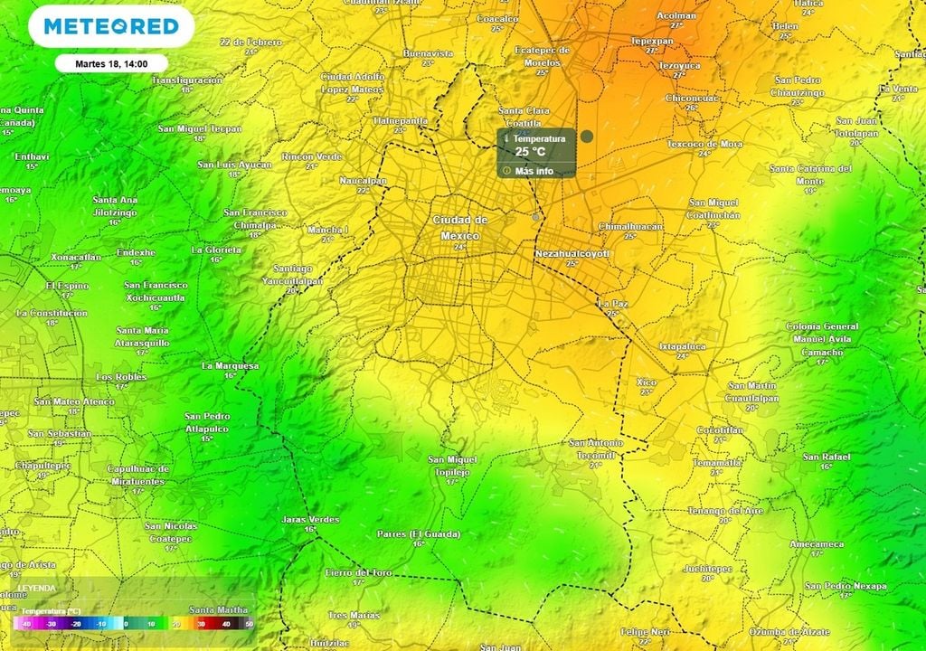 La temperatura máxima oscilará entre entre 25 y 27 °C en alcaldías como Gustavo A. Madero, Azcapotzalco y Miguel Hidalgo.