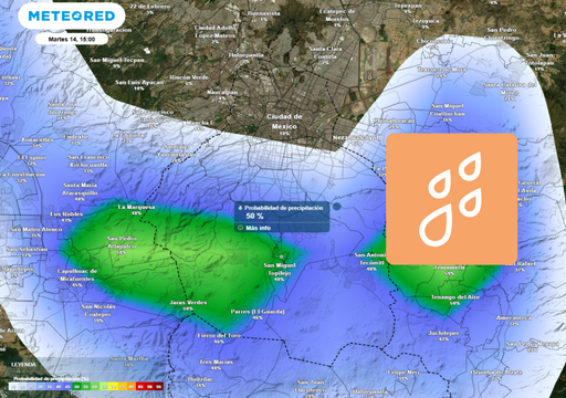 Se aproxima lluvia esta tarde de martes a seis alcald&iacute;as: posibles descarga el&eacute;ctricas y acumulados de hasta 10 mm