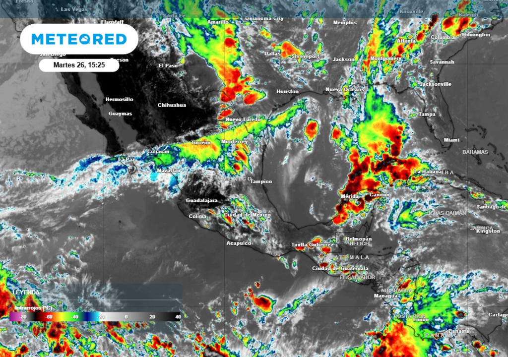 Tormentas Se espera que las tormentas prevalezcan en varios estados de México.