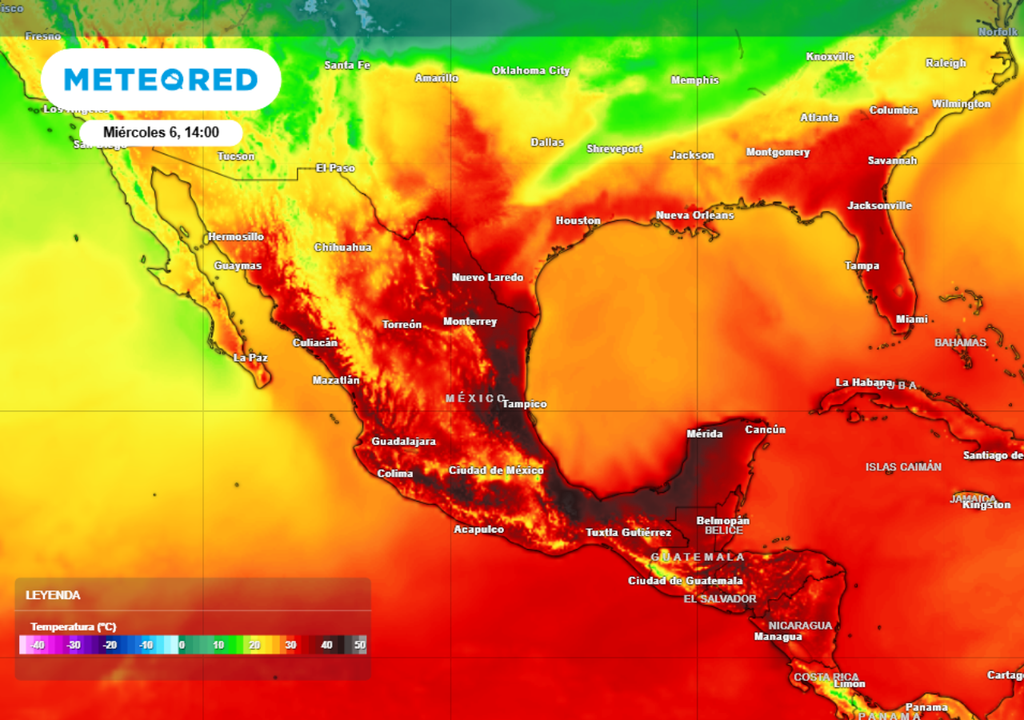 Temperaturas de hasta 45 °C o más para este miércoles en México.