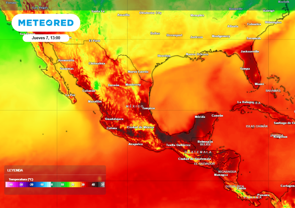 Temperaturas de hasta 45 °C o más para este jueves en México.
