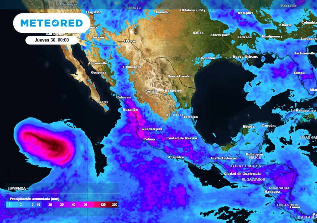 Pronóstico de lluvias para este miércoles en México.