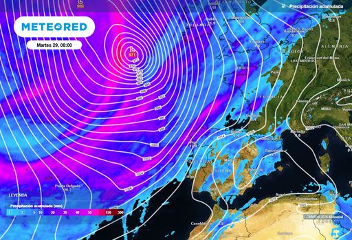 Se aproxima r&aacute;pidamente el frente que activar&aacute; las lluvias, tormentas y un refrescamiento de hasta 10 &ordm;C en Espa&ntilde;a