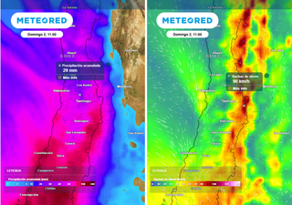 Se aproxima un fin de semana lluvioso en Santiago: hasta 30 mm y rachas de 90 km/h en cordillera