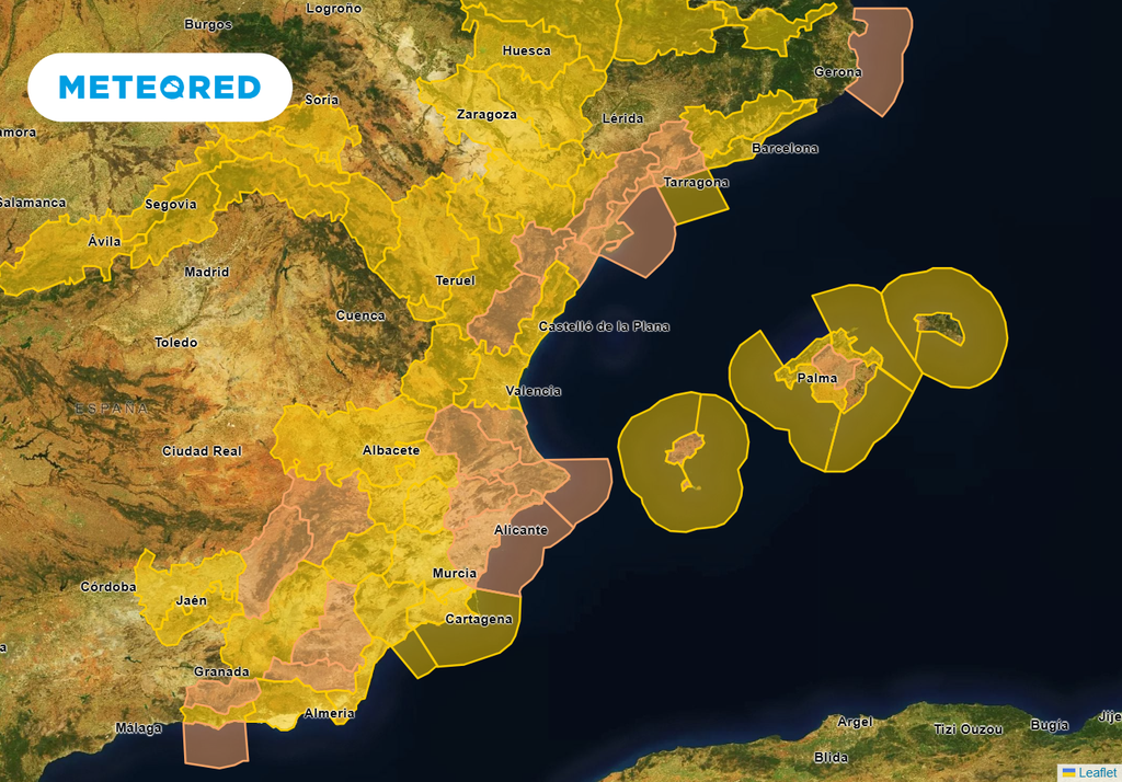 Mapa de avisos vigente a las 15:00 h de este viernes para mañana. Probablemente cambiarán algunos.