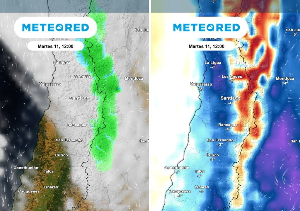 ECMWF Cielo nublado, inestabilidad en la cordillera y bajas temperaturas marcarán un martes invernal en Santiago.