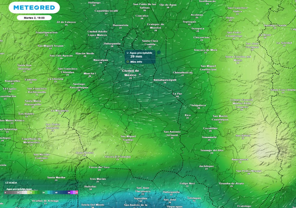 tormentas Las alcaldías del sur, poniente, centro y norte serán las más afectadas con las tormentas del martes, de manera puntual habrá acumualdos de lluvia mayores a 60 mm.
