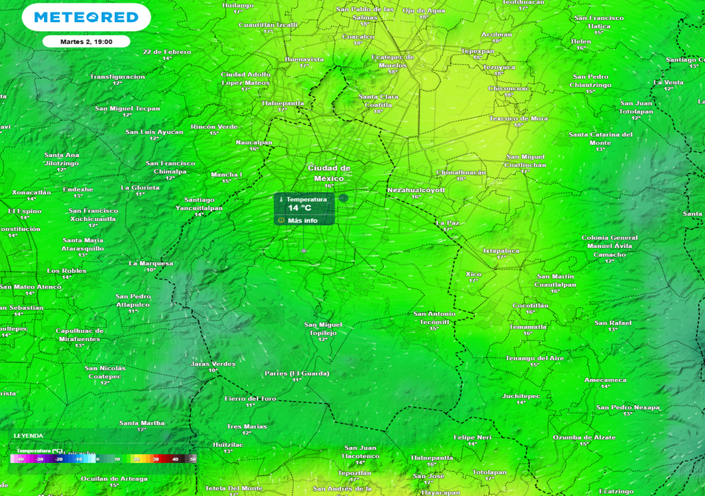 temperatura Desde las primeras horas de la noche habrá un marcado descenso de la temperatura, sobre todo en áreas de fuertes tormentas. No olvides la chamarra antes de salir de casa.