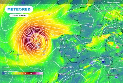 Se aproxima ya la borrasca atl&aacute;ntica que romper&aacute; moldes: en 2 d&iacute;as lluvias fuertes y vendaval en el noroeste