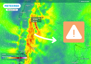 Se aproximan 24 horas con rachas de viento superiores a los 60 km/h en Chile centro-sur: persistir&aacute;n hasta el jueves 21