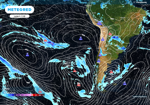 Se avecinan 3 sistemas frontales a Chile centro-sur: pron&oacute;stico de Meteored para las lluvias de la pr&oacute;xima semana