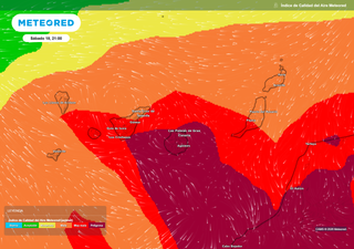 Se aproximan a Canarias las horas de mayor polvo sahariano en suspensi&oacute;n