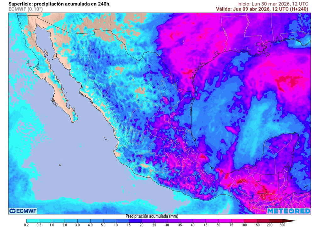 Próximos 10 días se pronostican lluvias en gran parte del país, resaltando el noreste, centro, oriente y sureste por frentes fríos y vaguadas. Granizo y nieve son probables.