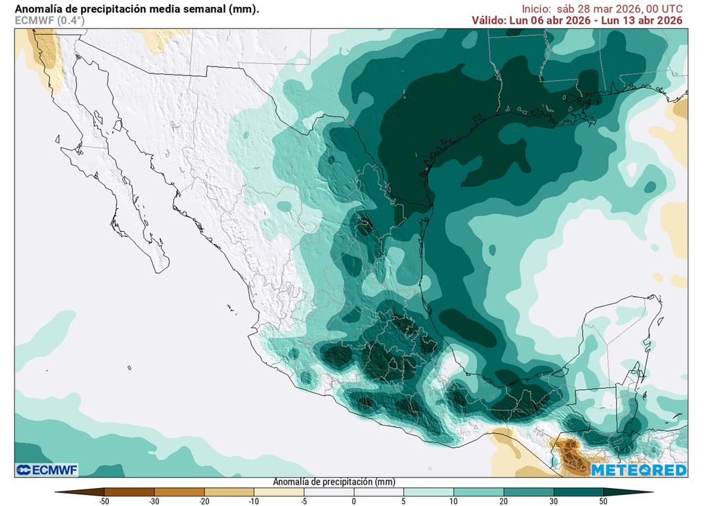 Primera quincena de abril con más lluvias de lo habitual se pronostican en el noreste, centro, occidente y oriente del país, con granizadas, viento y descensos de temperatura.