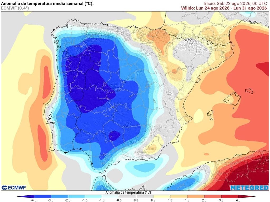 Las temperaturas serán inusualmente bajas para la época del año en el interior y oeste peninsular.