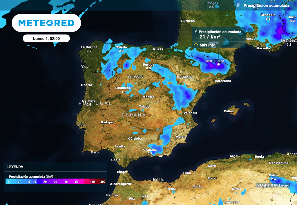 Las tormentas del fin de semana se concentrarán en zonas de montaña del tercio oriental: serán localmente fuertes, sobre todo durante el domingo.