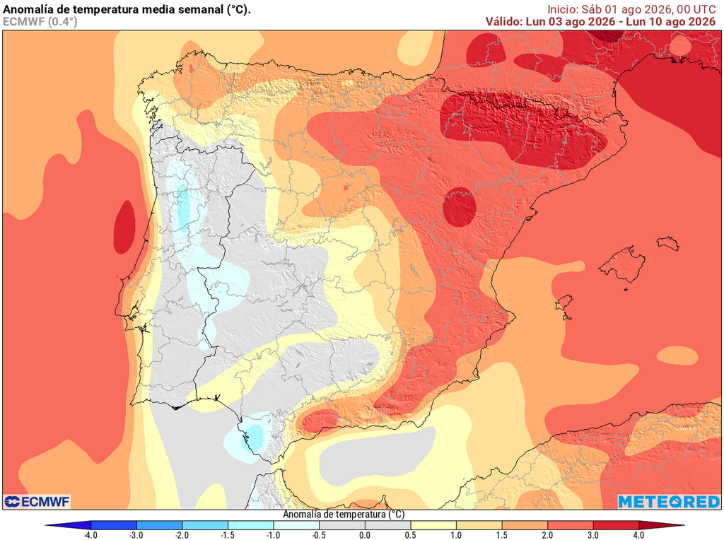 Las temperaturas se situarán por encima de la media en el este, Pirineo y Baleares, en contraste con la vertiente atlántica.