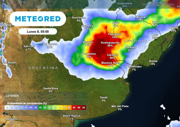 Se aproximan las lluvias intensas a Buenos Aires: alerta por hasta 60 mm en el AMBA y cambio de tiempo este lunes