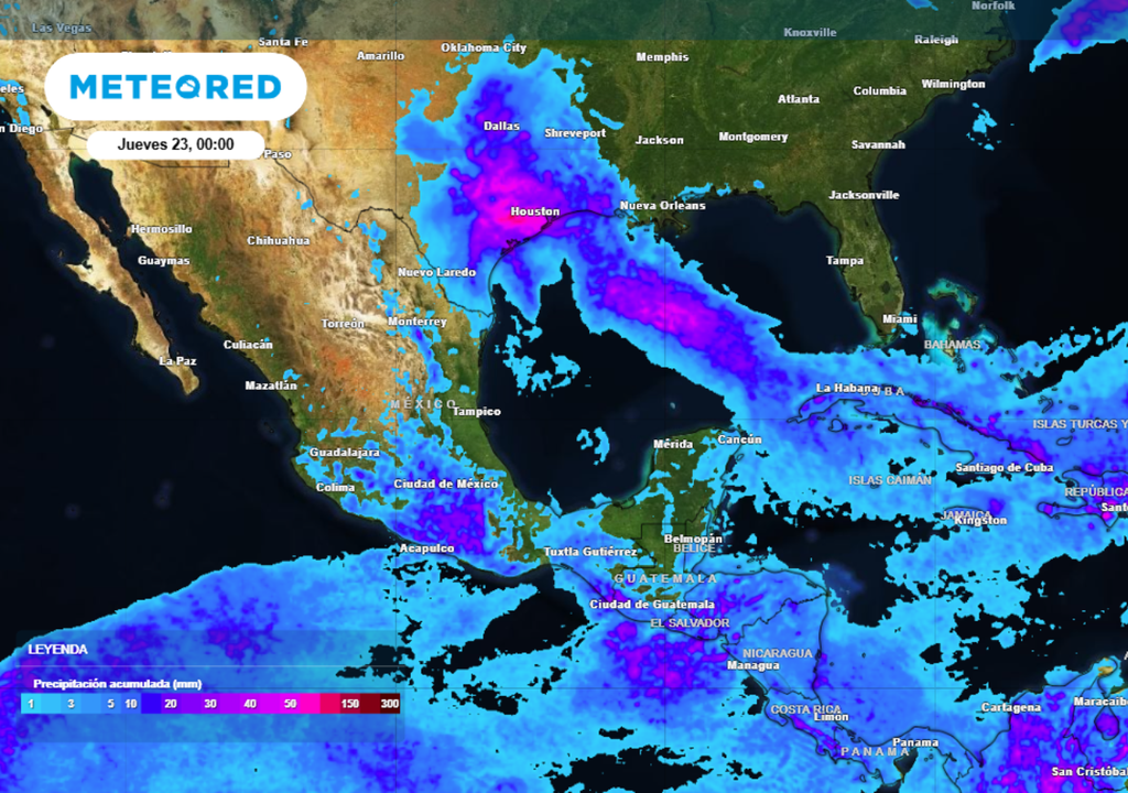 Pronóstico de lluvias para este miércoles en México.