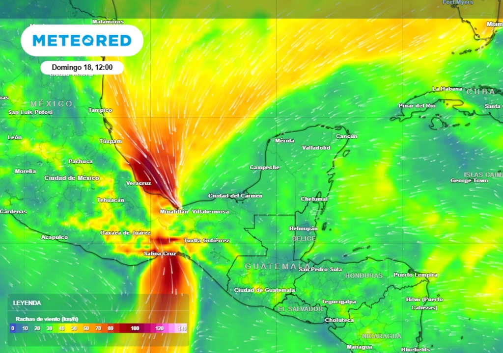 Se espera "Norte" con vientos de hasta 100 km/h en el Golfo de México.
