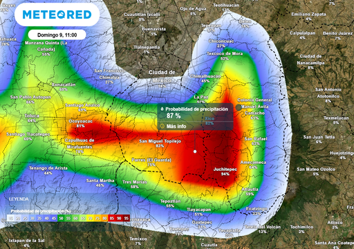 Se aproximan tormentas esta tarde de domingo en la CDMX: mayor probabilidad de lluvia a partir de las 13:00 horas