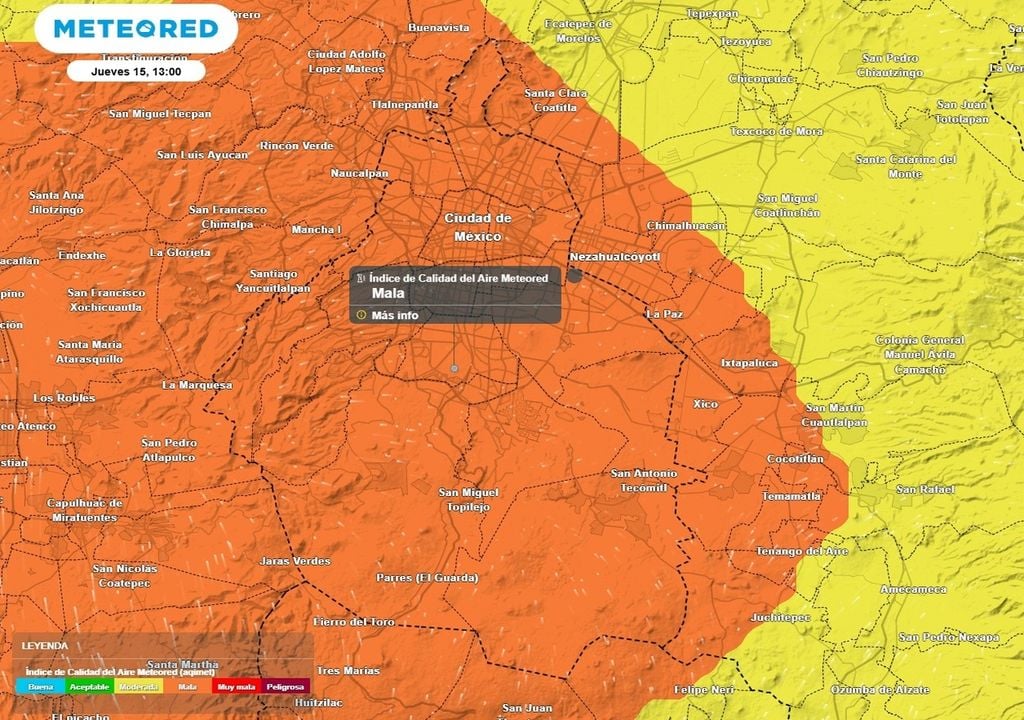 contaminación En la capital se mantiene la mala calidad del aire entre el final de la mañana y durante la tarde. El principal contaminante será el ozono.