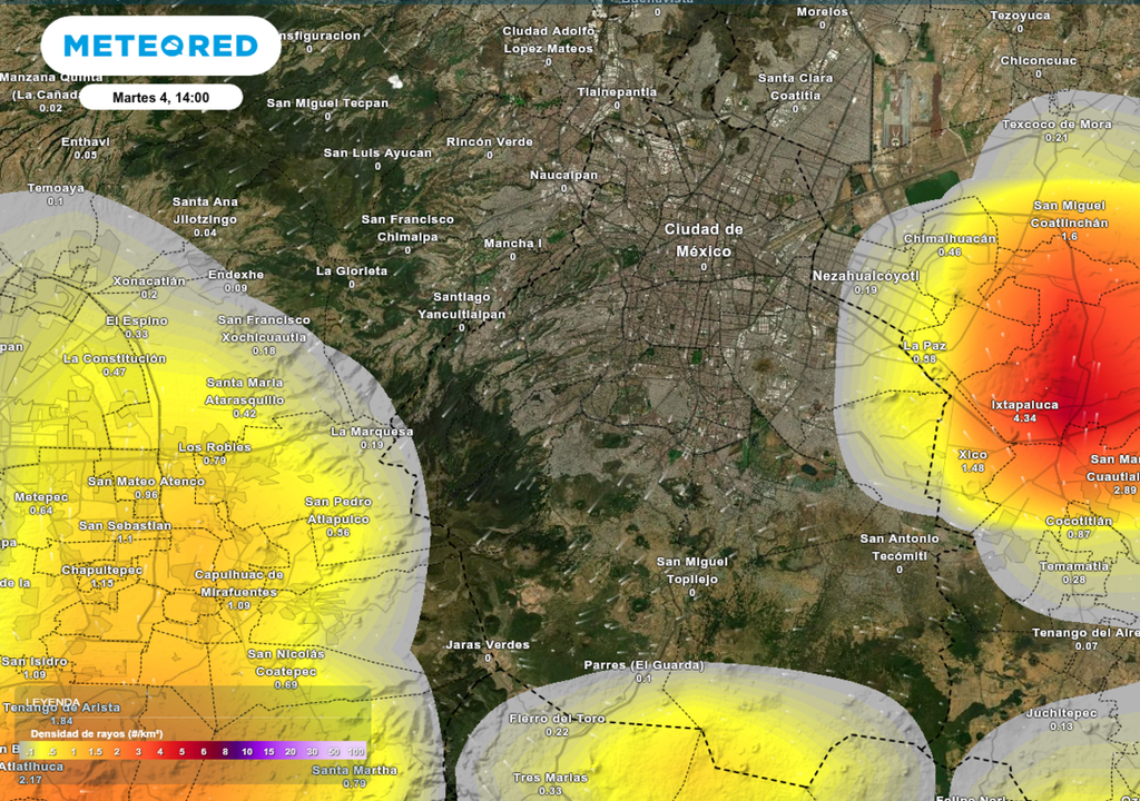 El mayor potencial de tormentas eléctricas se espera en zonas del sur, surponiente y oriente, tome precauciones.