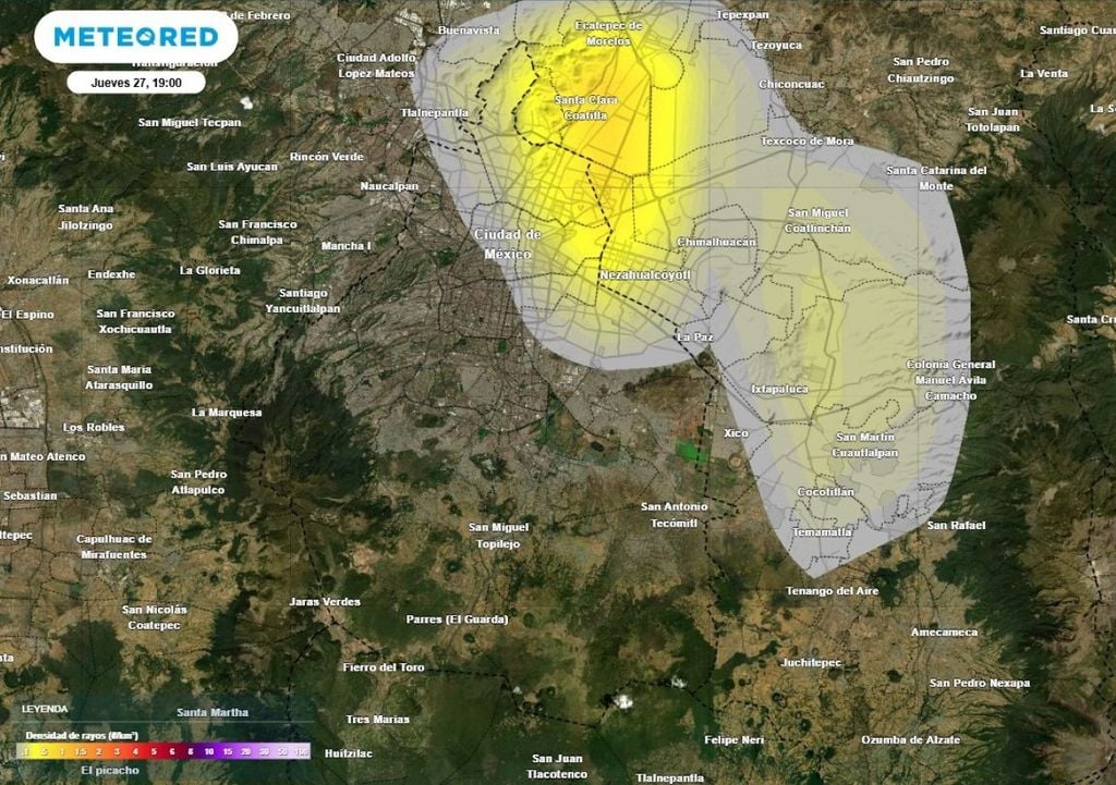 Se prevén tormentas eléctricas puntuales en el norte, oriente y sur por la tarde y noche en la capital. ¡Procura estar lejos de árboles, postes y estructuras frágiles! Se prevén tormentas eléctricas en el norte, oriente y sur por la tarde y noche en la capital. ¡Procura estar lejos de árboles, postes y estructuras frágiles!