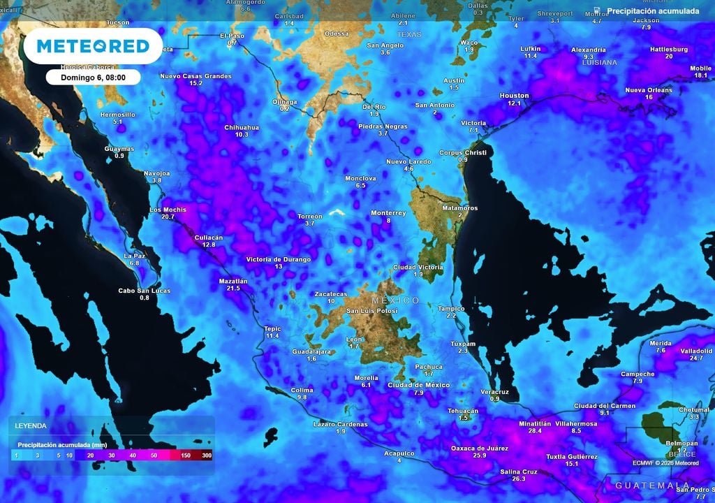 Pronóstico de precipitaciones en milímetros Sábado con tormentas fuertes en el norte, occidente, centro, sur, sureste y noreste con 20-50 mm y locales de hasta 100 mm con granizo y viento.
