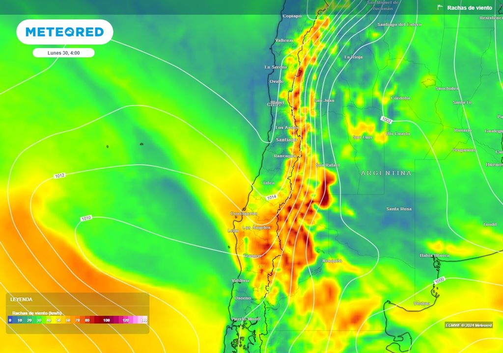 ráfagas de viento previstas