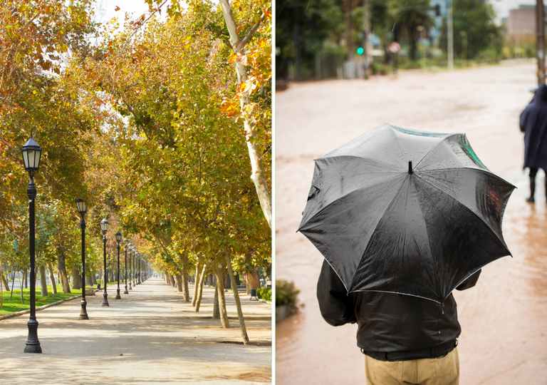 Se avecina un d&iacute;a de lluvias en la RM, pero el oto&ntilde;o se instala antes con bajas temperaturas