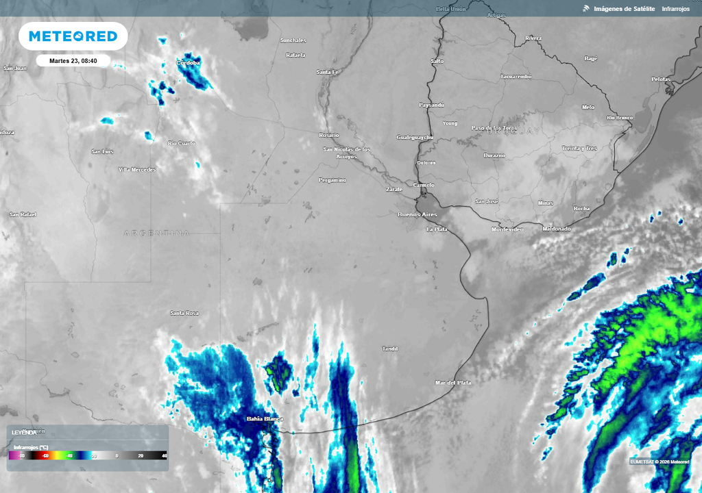 Tiempo AMBA pronóstico frío lluvias Martes 23 que inicia con tiempo frío y bueno sobre el AMBA.