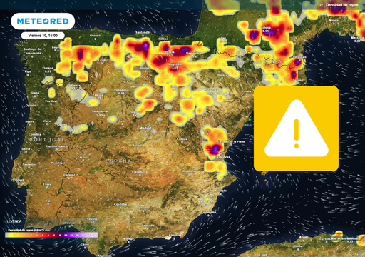 Se avecinan 12 horas de tormentas con fen&oacute;menos adversos: lluvias fuertes, granizo y vendavales en la Espa&ntilde;a peninsular