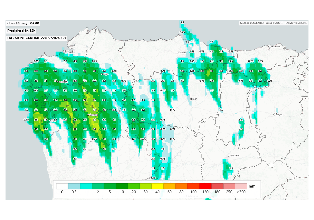 Las tormentas de estas próximas horas dejarán acumulados localmente significativos y fenómenos adversos como reventones y granizadas. Fuente: harmoniearome.es