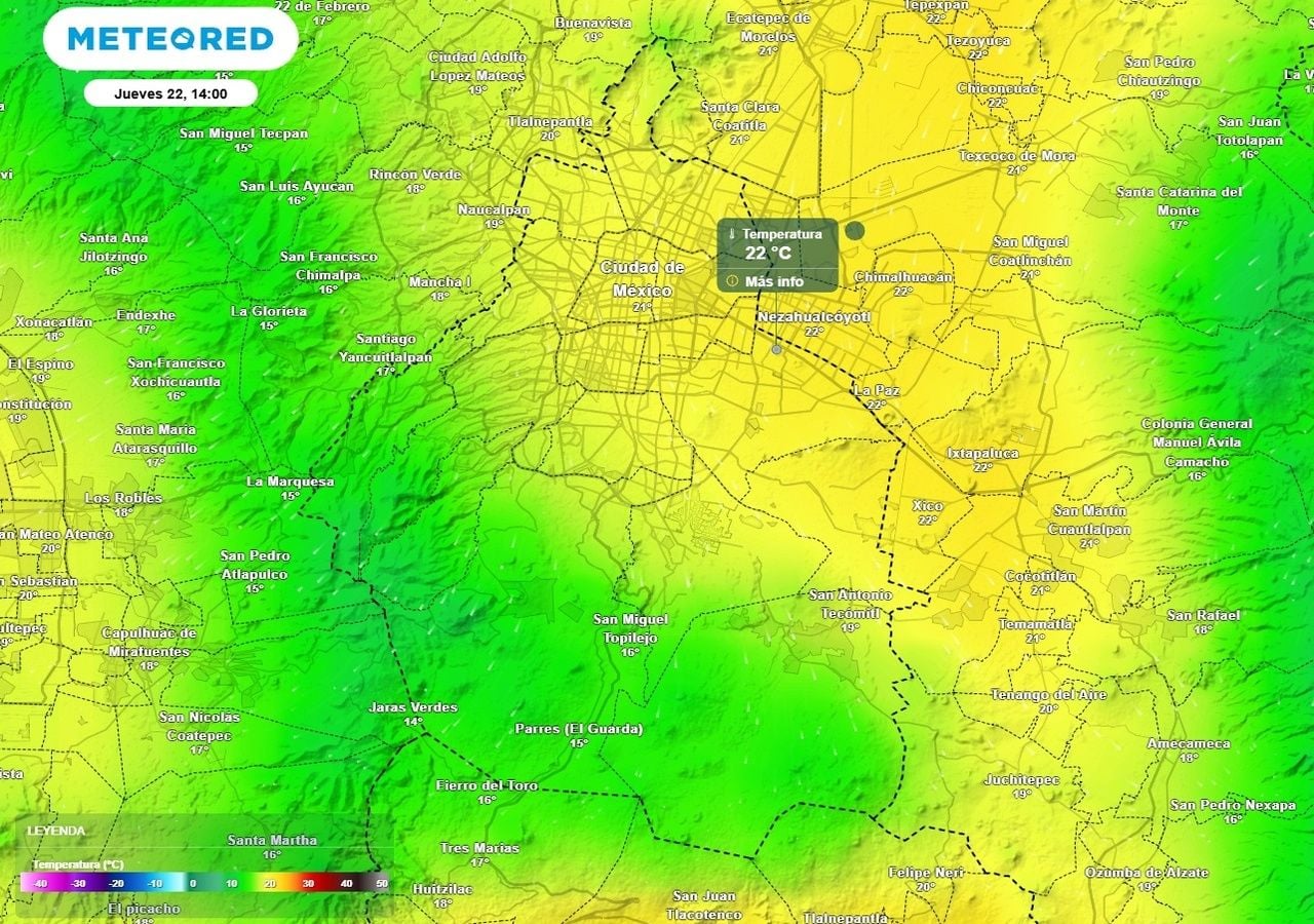 Será una tarde de jueves muy agradable y con predominio de nublados. La temperatura máxima rondará los 22 °C.
