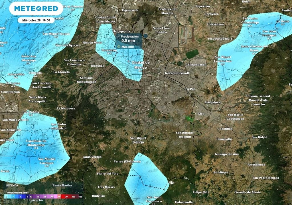 lluvia Esta tarde de miércoles habrá lluvia aislada en la Ciudad de México, de manera puntual no se descarta la posibilidad de tormenta eléctrica.